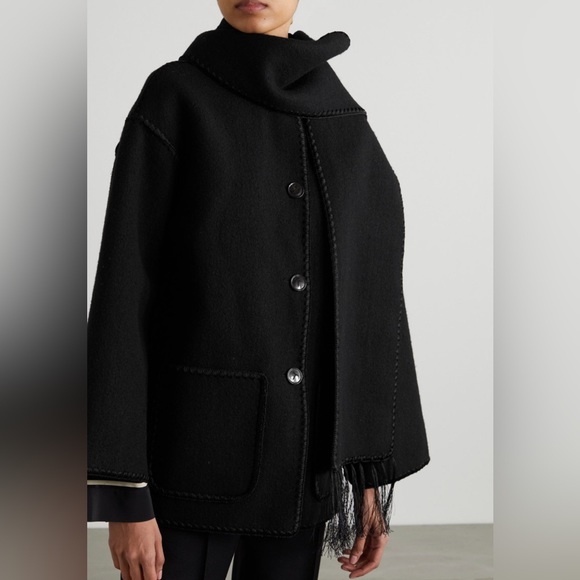 TOTEME
Draped fringed wool-blend jacket 32 - Picture 4 of 13